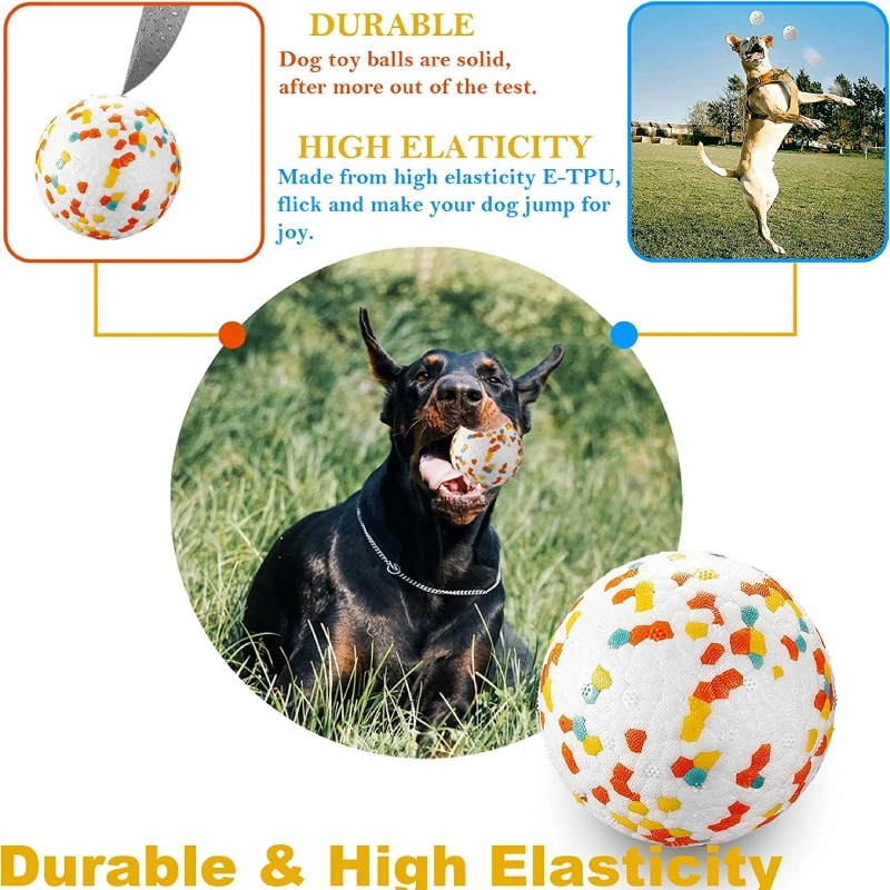 Высокоэластичный интерактивный игрушечный мяч для собак, неразрушаемый для агрессивных жевателей, легкий вес и твердый поплавок в воде