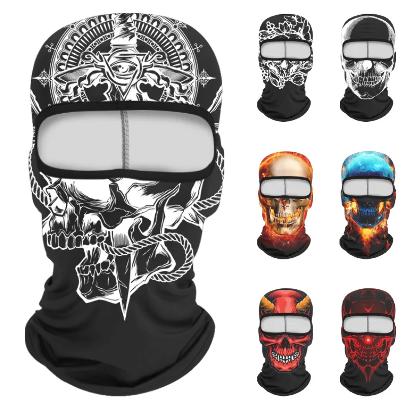 Summer sunscreen riding mask motorcycle hood hat outdoor breathable printed facemask