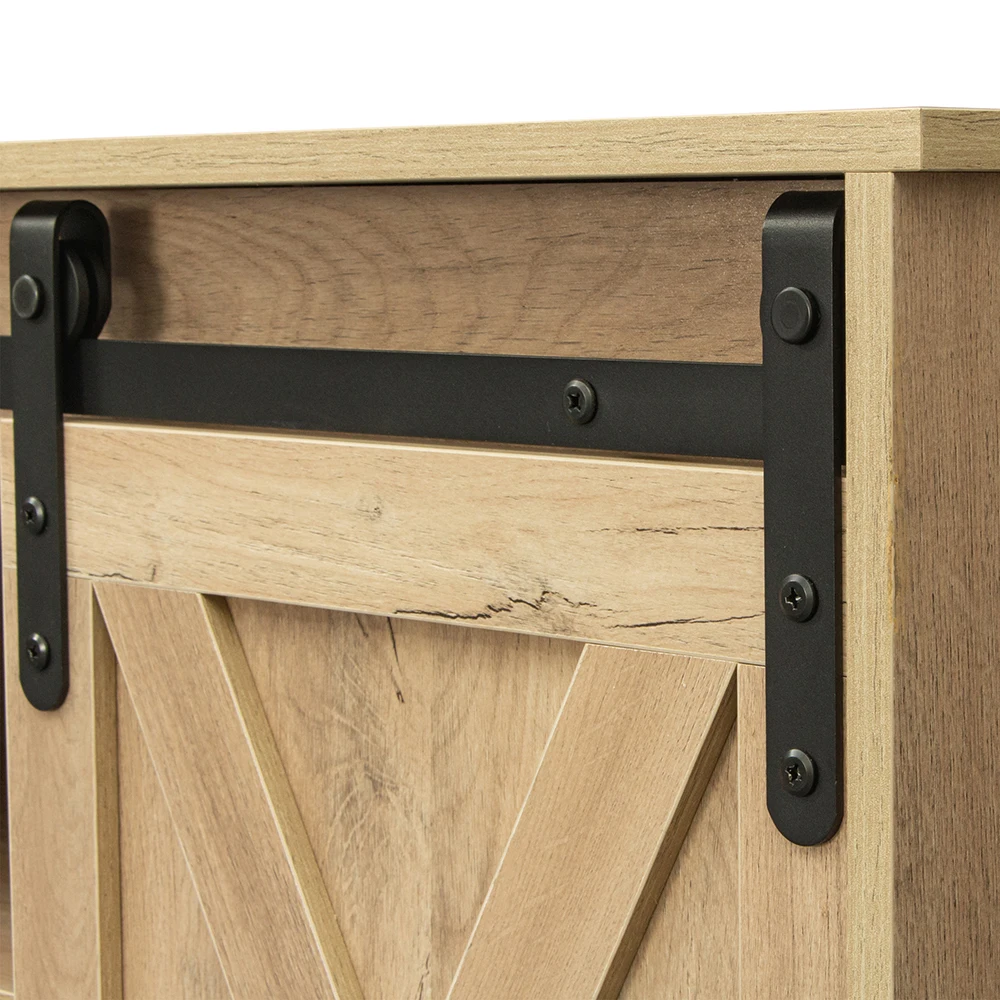 Large Capacity Storage Cupboard Wooden Sliding Cabinet Door Tv Console Cabinet With Adjustable Shelf