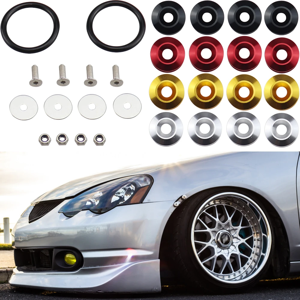 Custom logo or shape JDM Style Aluminum Universal Car Front Rear Bumper Fender Quick Release Fastener