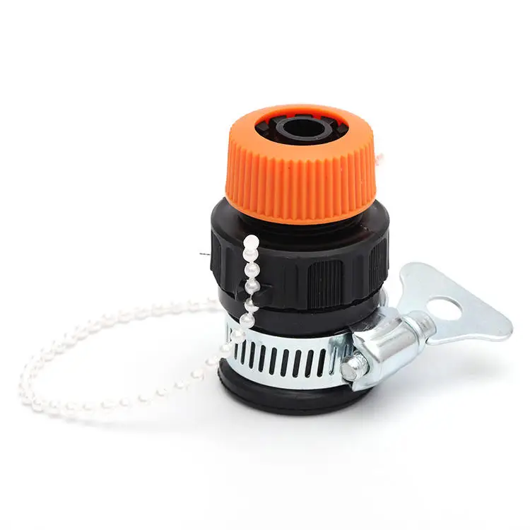 Garden Hose Fittings 1/2' Stainless Steel Chain Reinforcement Garden Hose Clamp Quick Hose Faucet Tap Connector