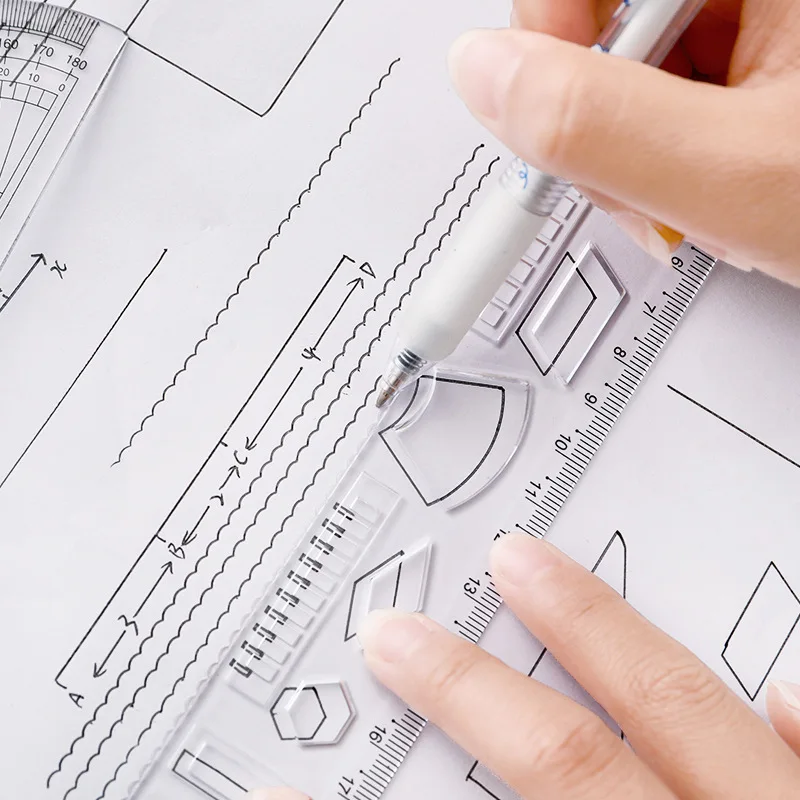 Hang Su original cartoon astronaut set ruler for primary school students 20cm straight cute four-piece supplies