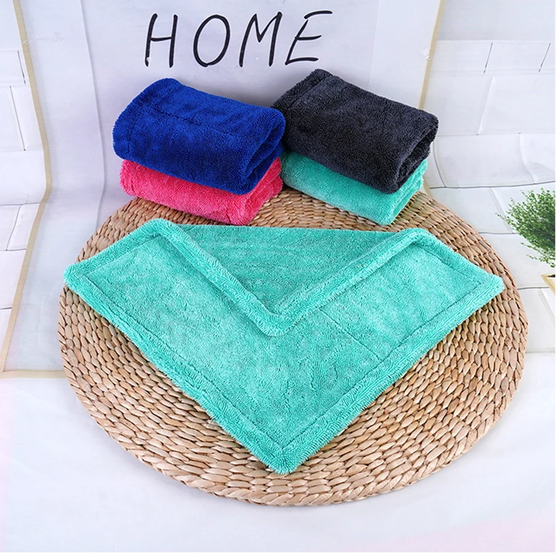 Car towel 1200gsm car drying towel gray wholesale drying microfiber towels car detailing Double Twisted Detailing Clean Wash