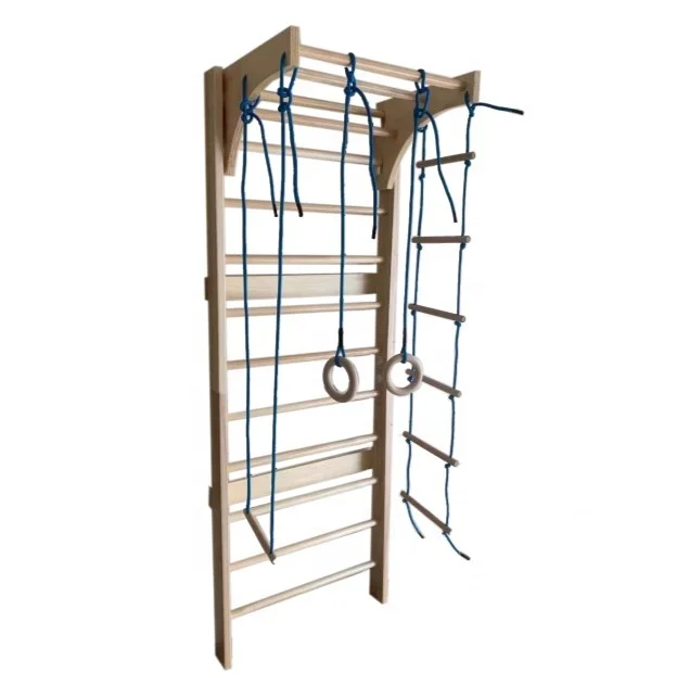 Внутренняя деревянная шведская лестница, настенные брусья для тренажерного зала с настенным выдвижным стержнем