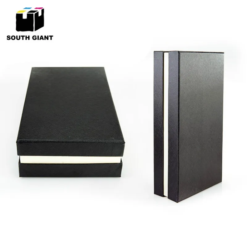 
Personalize Logo Luxury Black Jewelry Belt Cardboard Gift Packaging Wallet Boxes 