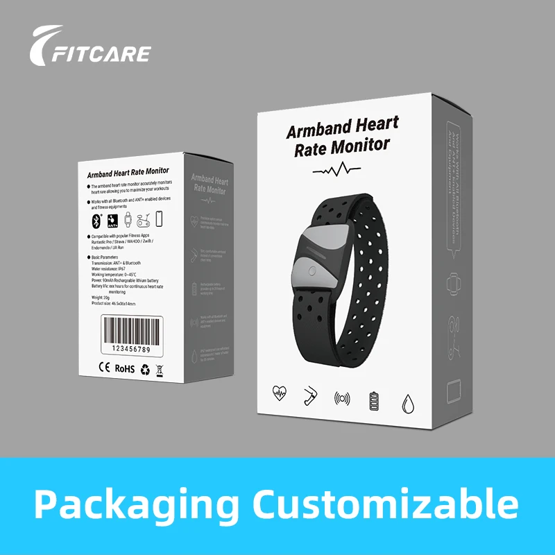 
New LED lights fitness armband with heart rate zones and alert 