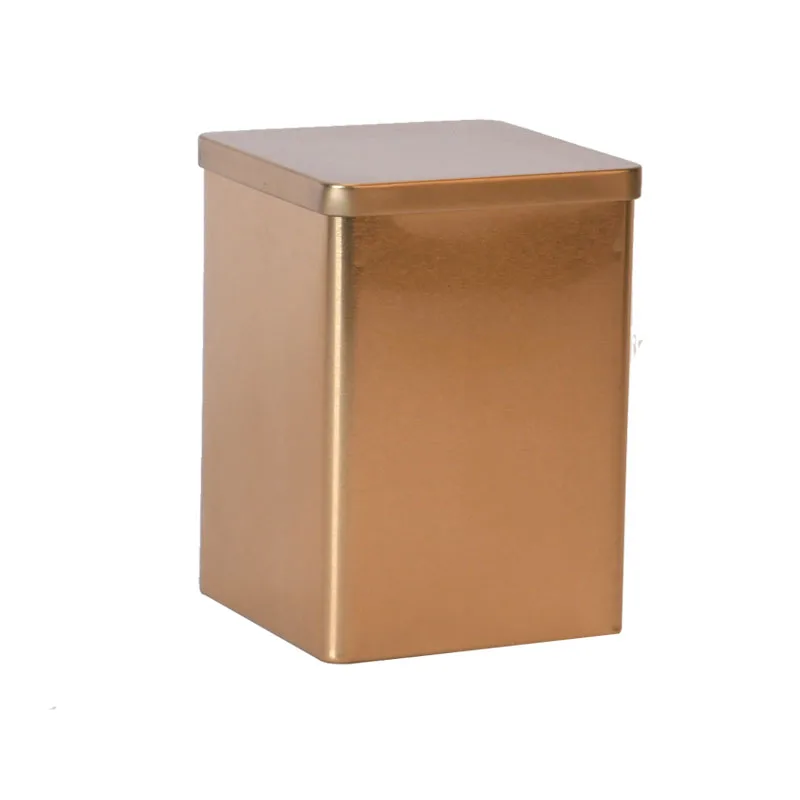 Customized Supplier Wholesale Rose Gold Big Square Tin Copper Cookie Candy Metal Can Coffee Packaging Tea Tins Boxes
