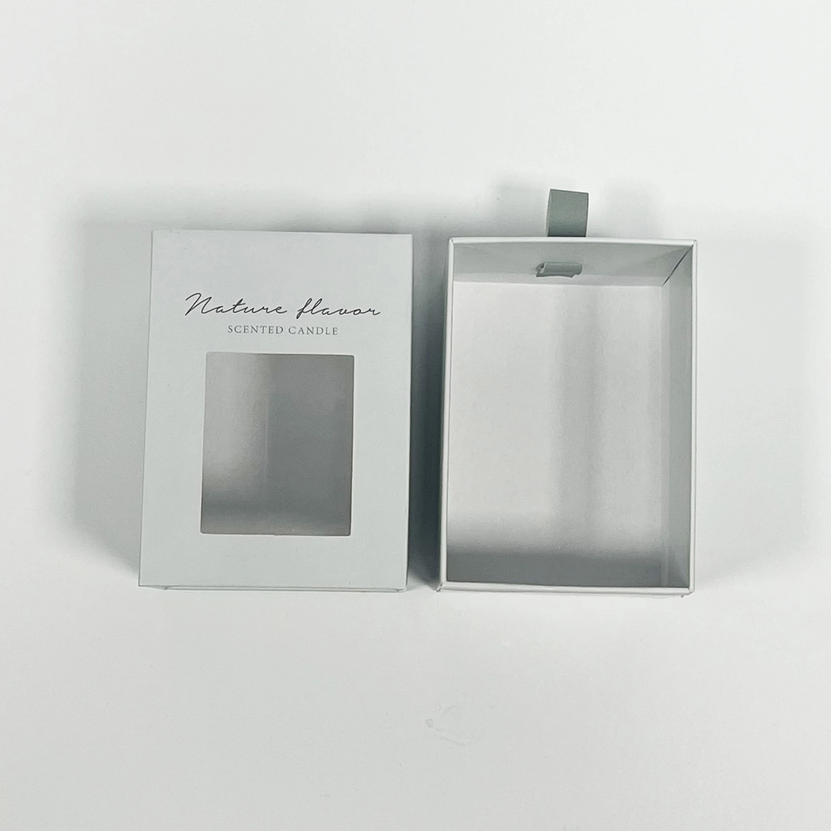 Custom Luxury Candle Box Craft Packaging White Square Rigid Paper Cardboard Luxury Candle Box For Gift With Clear Window