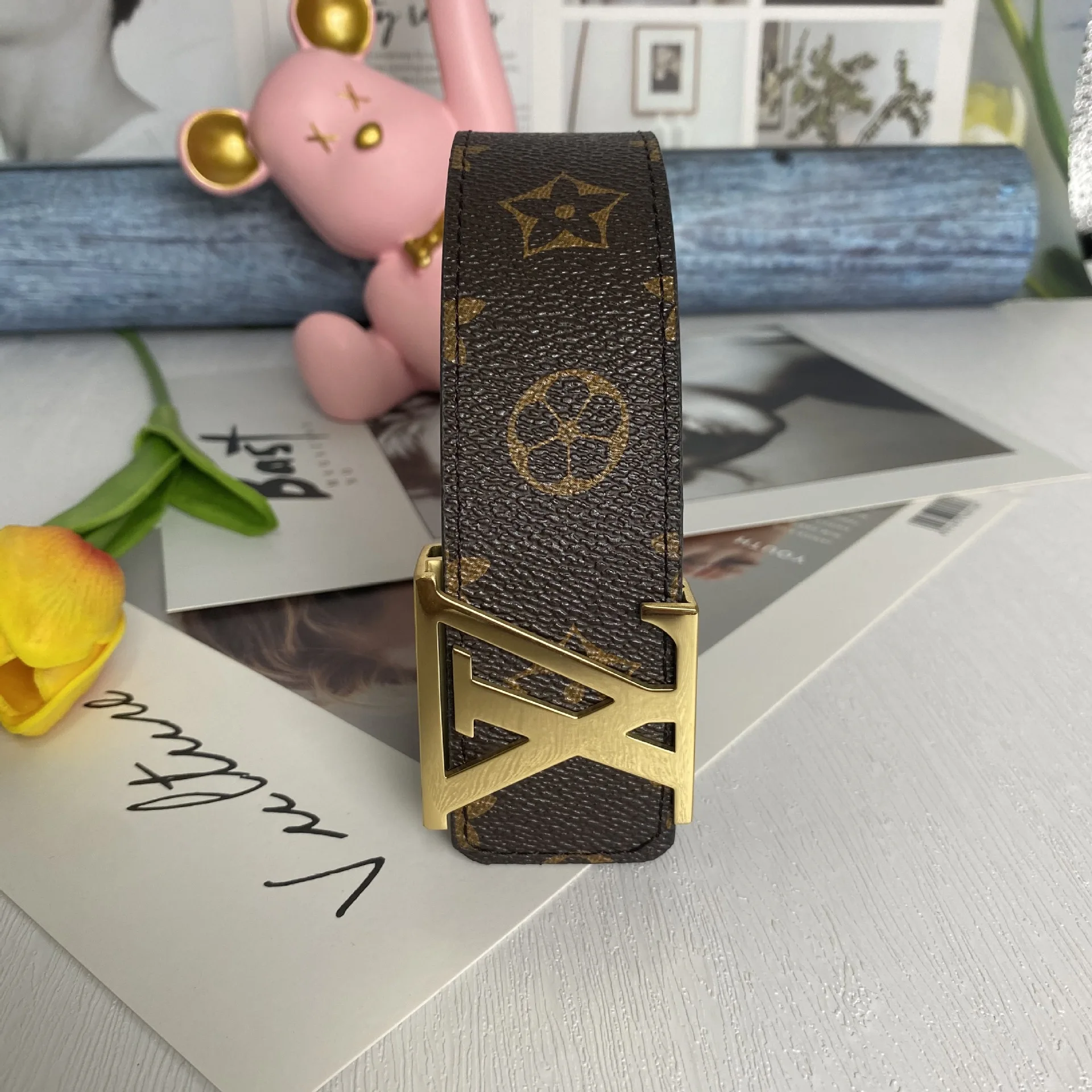 genuine real leather men belt manufacturer fashion solid brass brushed L letter custom cowhide leather belt for men