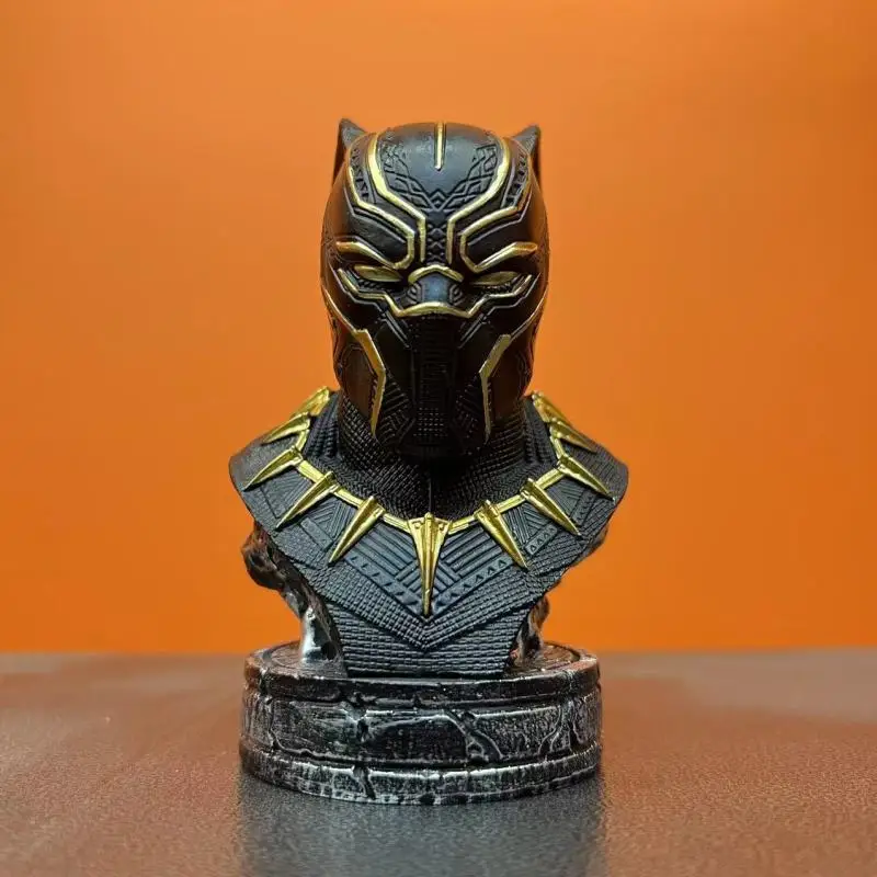 10cm Marvels Hero Black-Panther Bust Resin Statue Collection Model Art Sculpture Crafts Action igure
