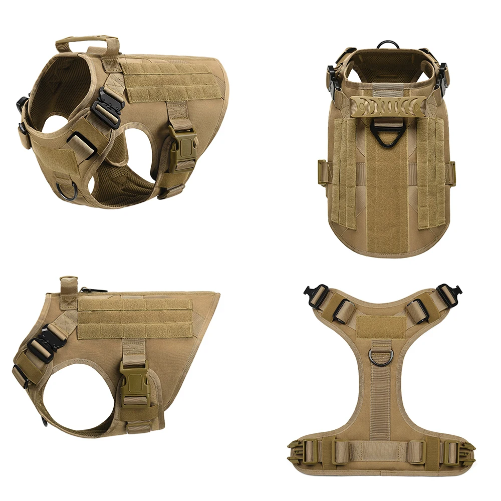 Nylon Patrol Waterproof Outdoor Sports Hunting Gear Training Tactical dog clothing Military Police Tactical Dog  Vest Harness