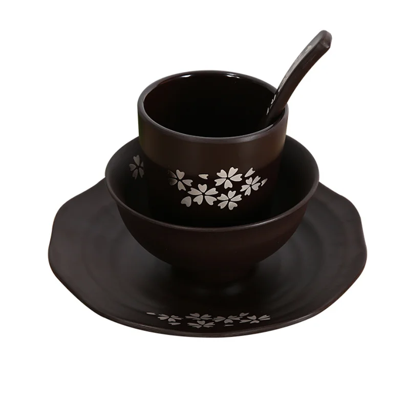 
Custom printed Wholesale White Melamine Plates Kitchenware Dinner Set 