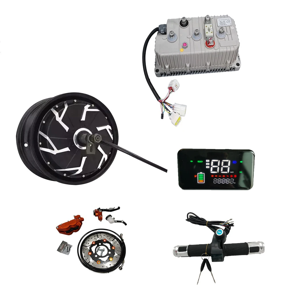 5000W 72V 12inch BLDC Electric Disc brake Hub Motor Kits for Electric Motorcycle