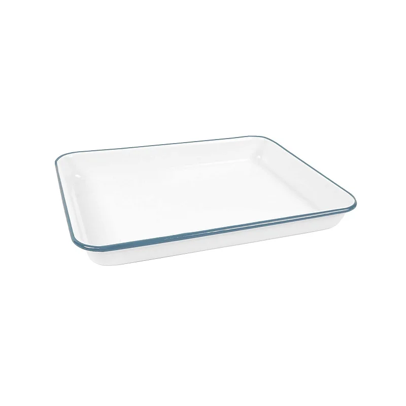 Wholesale qualified customized nordic black printed deep steel metal butter enamel tin dishes