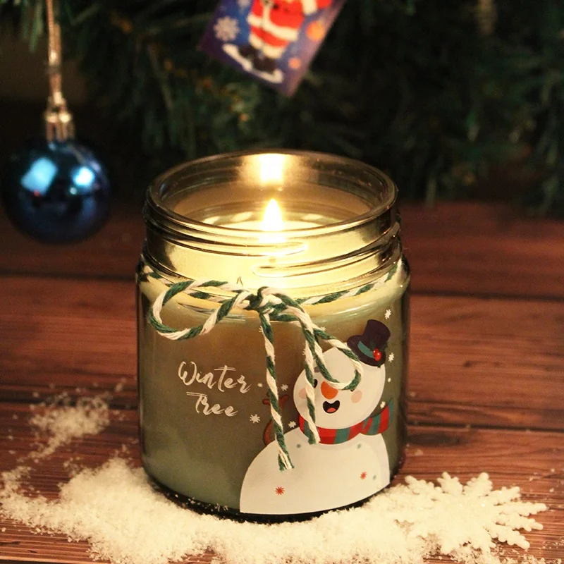 RAINCOAST Christmas Style Glass Candle 150g Private Label Soy Wax Scented Candles