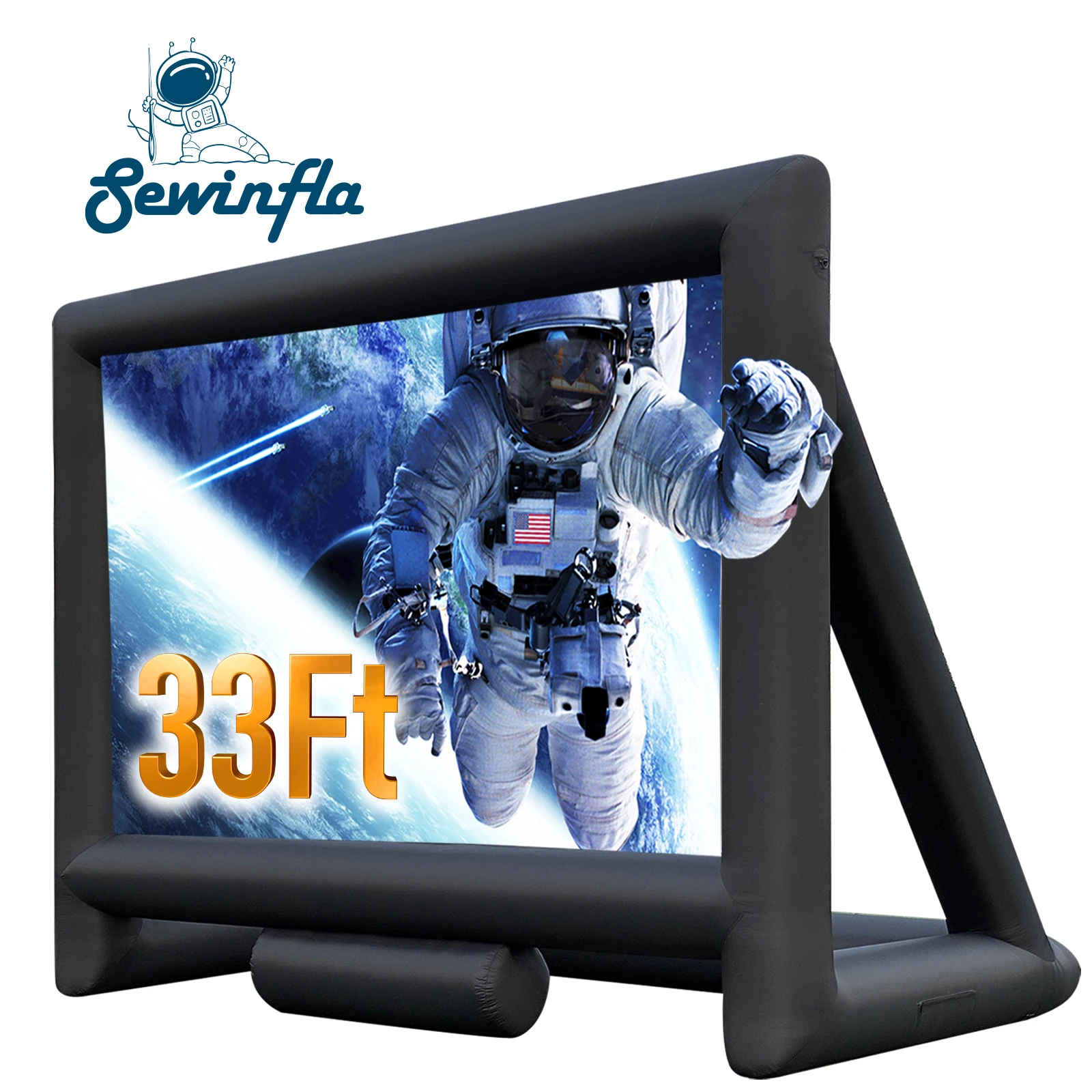 2024 Outdoor Portable Air Movie Screen Inflatable Rearpro Large 33ft Inflatable Movie Screen With Projector