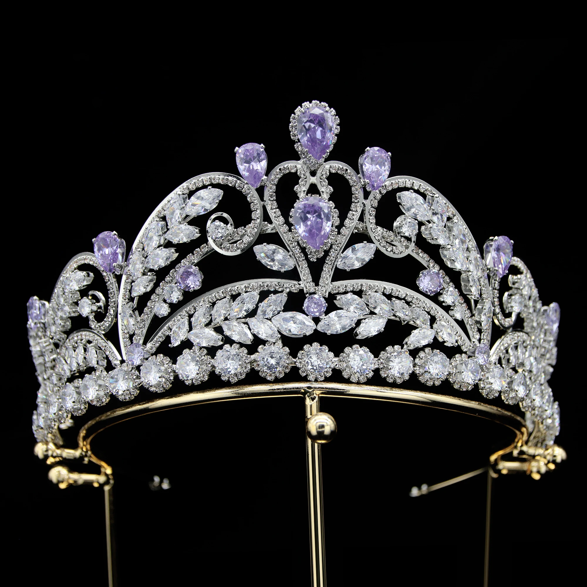 Bohua Jewelry New Design bridal hair accessories Zircon Princess Crowns Wedding Bridal Tiaras for women
