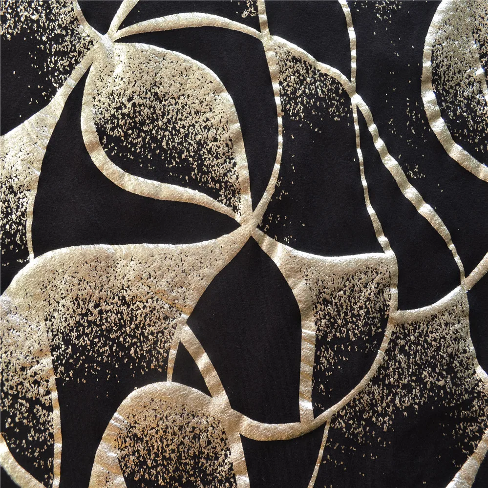 
viscose spandex MVS foil print single jersey knitted fabric for ladies fashion 