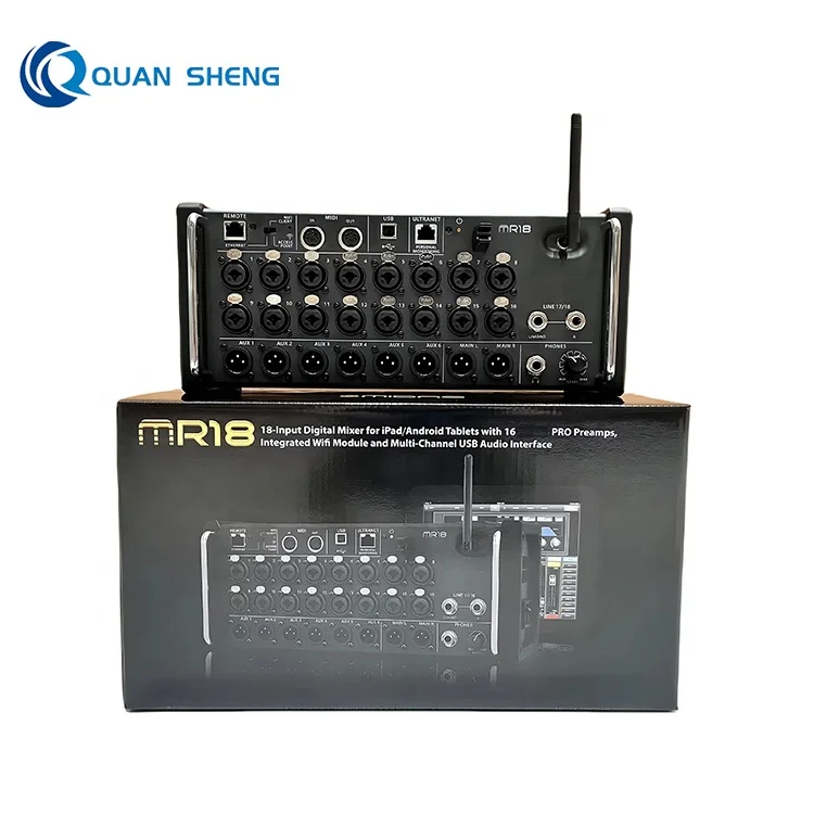 MR18 Профессиональный цифровой микшер с беспроводным управлением 18 входных каналов для звуковых систем событий