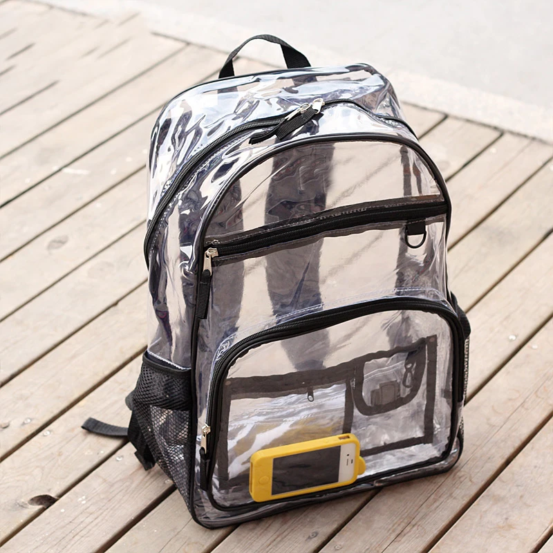 Wholesale Custom Clear pvc backpack clear plastic bag clear backpack transparent backpacks