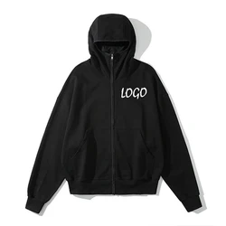 High Street Mens Ninja Hoodies Custom Logo Acid Wash Zip Up Blank Oversized Hoodie