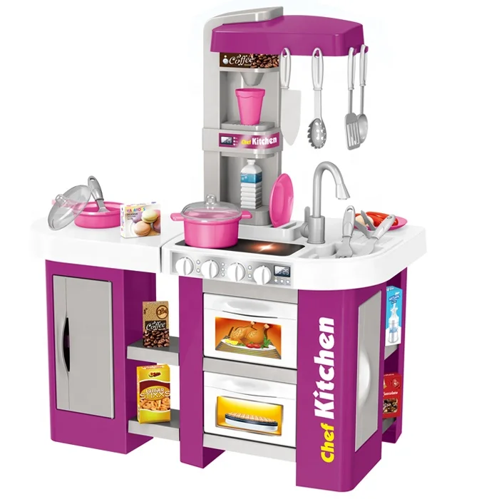 pretend play cooking game toys kids big kitchen with lights sound