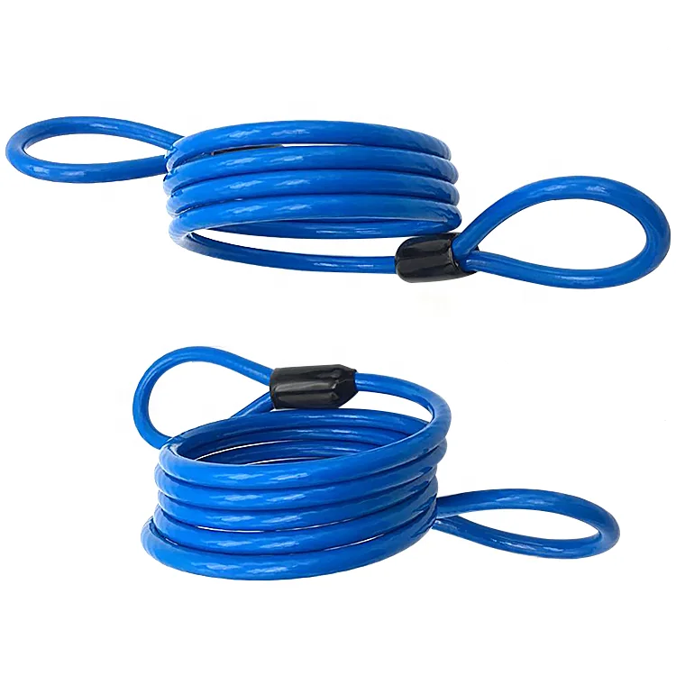 Security Cable Lock, Braided Steel Vinyl Coated Safety Cable Luggage Lock, Flexible Steel Cable Security Wire Rope Double Loop