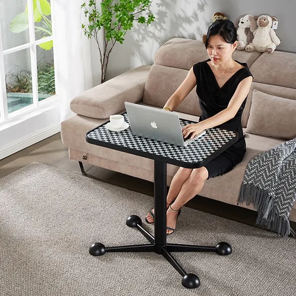 Hot Selling Glass Lift Gas Spring Computer Laptop Folding Table With Wheels Foldable Learning Office