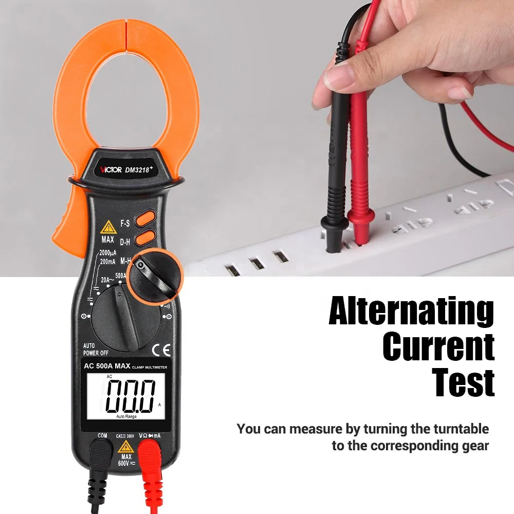 Цифровой мультиметр-зажим VICTOR DM3218 + амперметр постоянного/переменного тока измеритель напряжения автомобильное среднеквадратичное значение тестер емкости и сопротивления