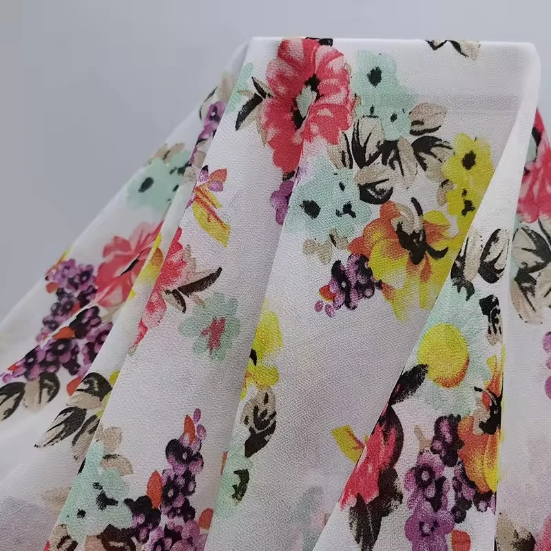 Shaoxing yuyuan digital printed material 75d High twist chiffon 100% polyester bangladesh dubai chiffon fabric wholesale