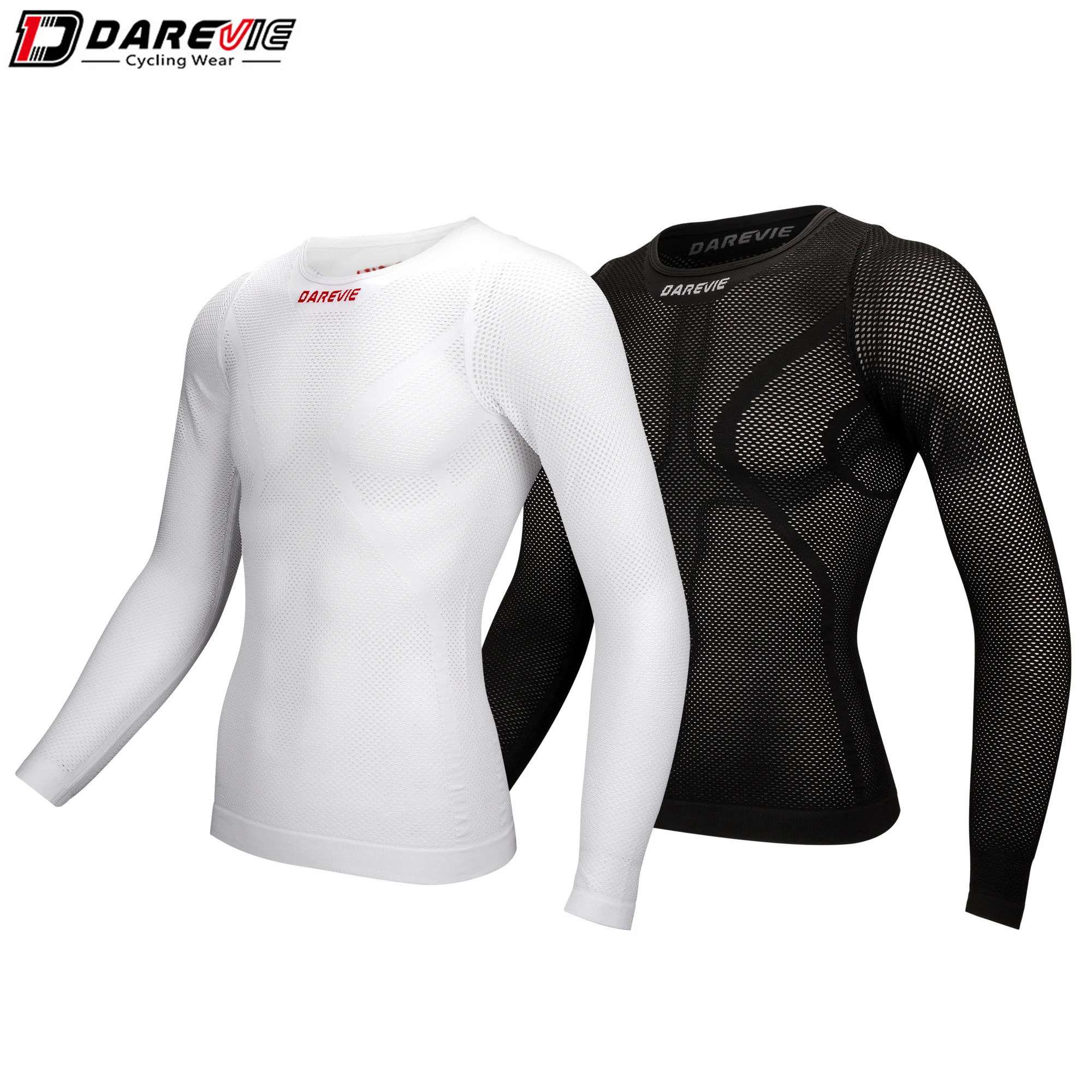 Custom black white high elastic breathable seamless long sleeves thermal cycling gym base layer men women