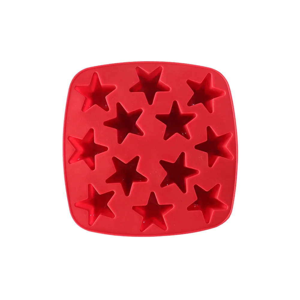Customized food grade star shaped design silicone ice cube tray mold