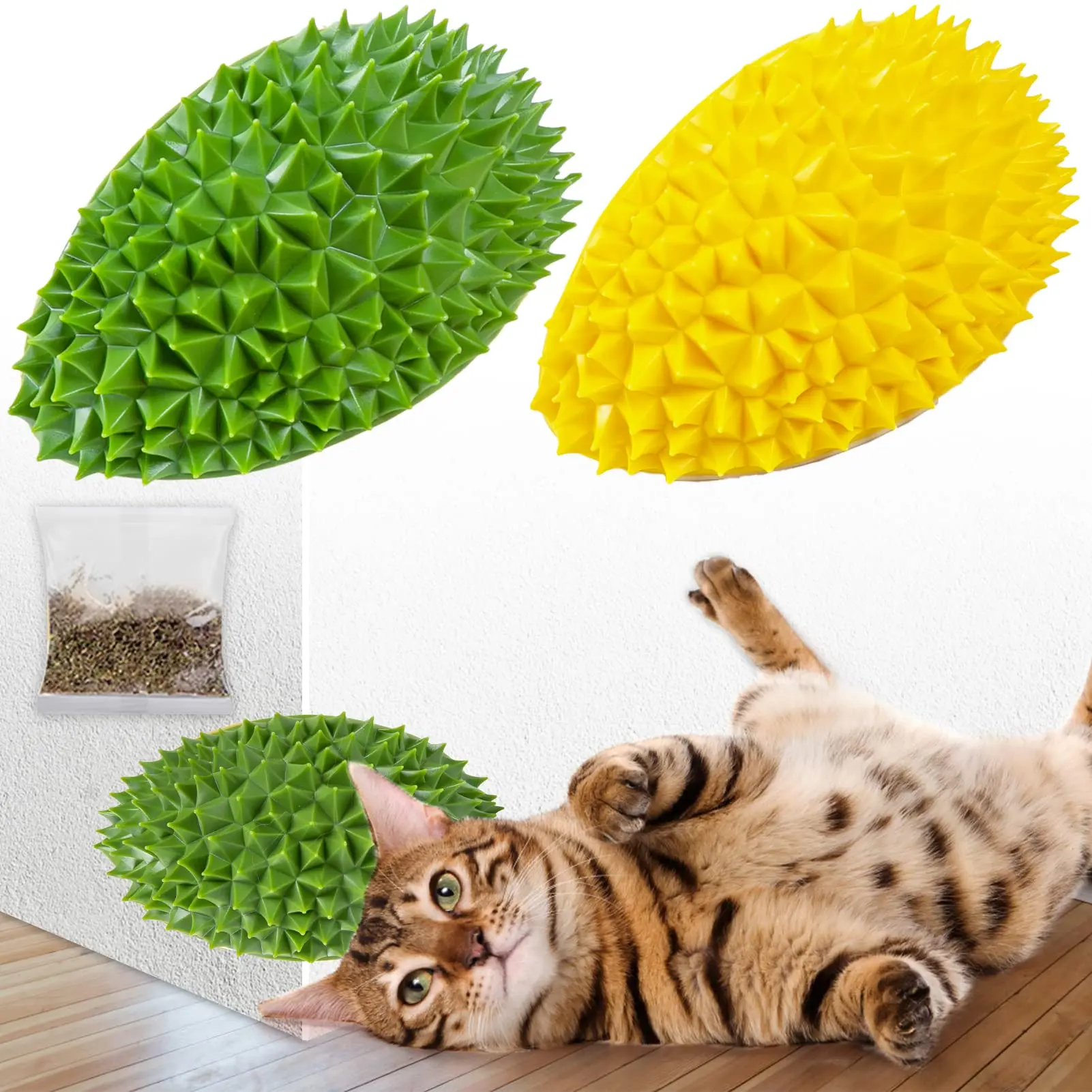 DoePet Cat Massage Combs Durian Shape Itching Comb Pet Hair Remover Brush Pets Cats Grooming Comb Cleaning Massage Tools Cat Toy