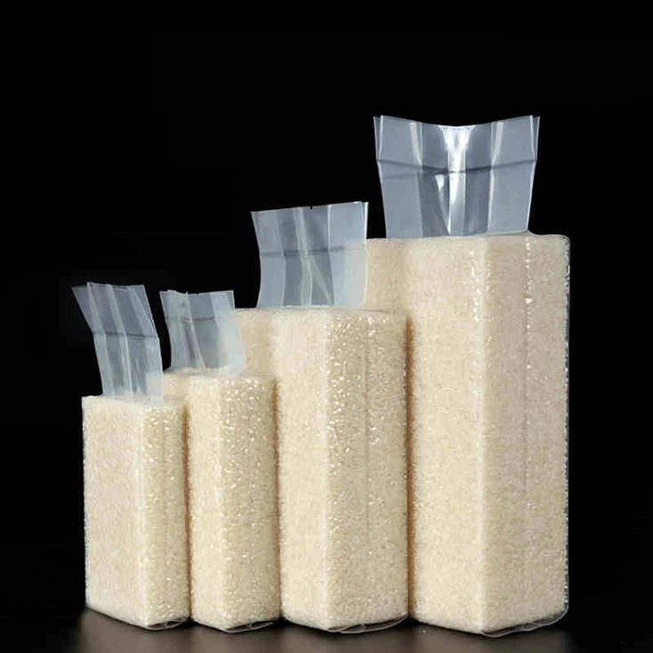 Commercial Dried Coarse Sorghum Transparent Back Seal Package Grain Vacuum Pouch Printed Packaging Bag for Rice Bean