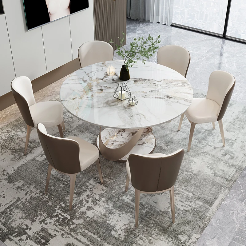 restaurant table and chair set restaurant dining Light luxury SLATE table round table