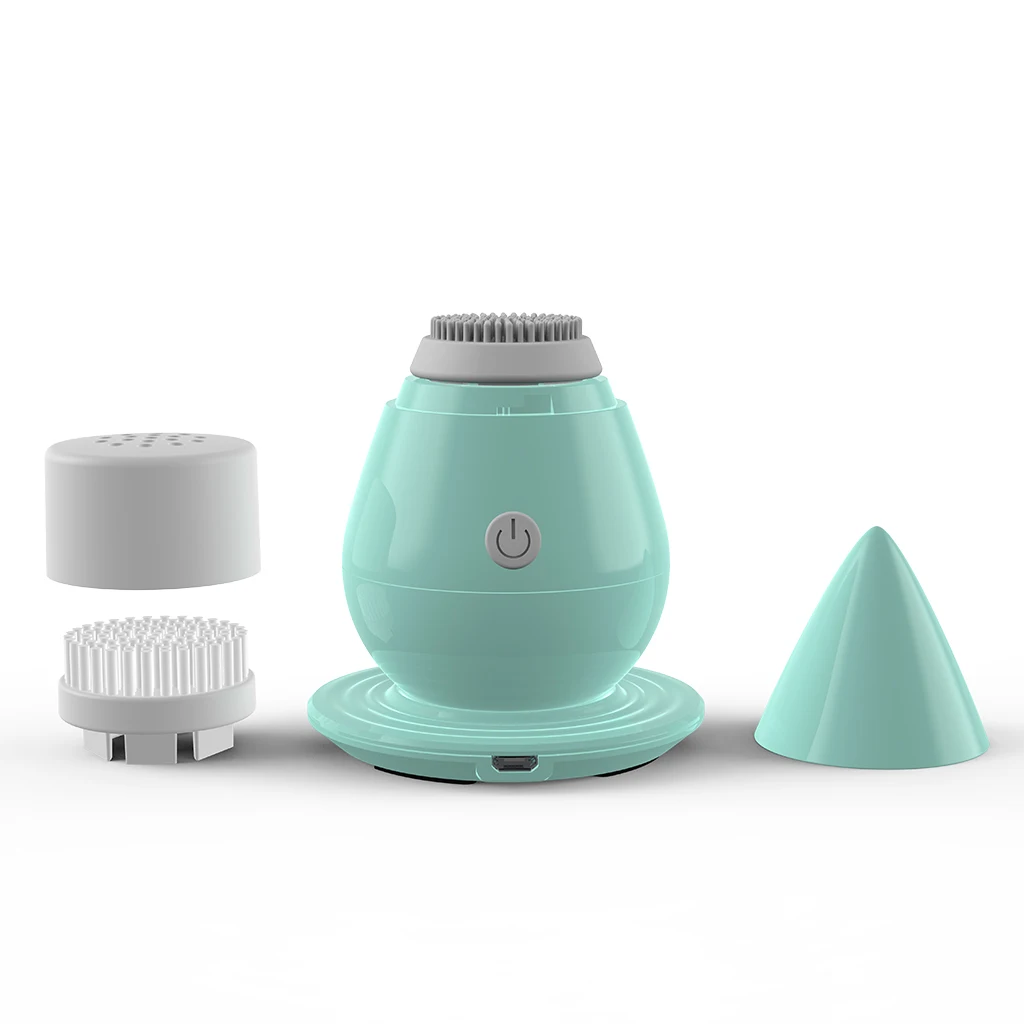 Waterproof wireless charging electric sonic silicone face cleansing exfoliators removal facial cleaning brush