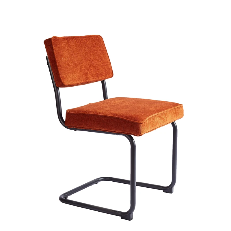 home living room modern z shape pu leather check fabric chairs antique chesterfield dining chair chaises salle a manger