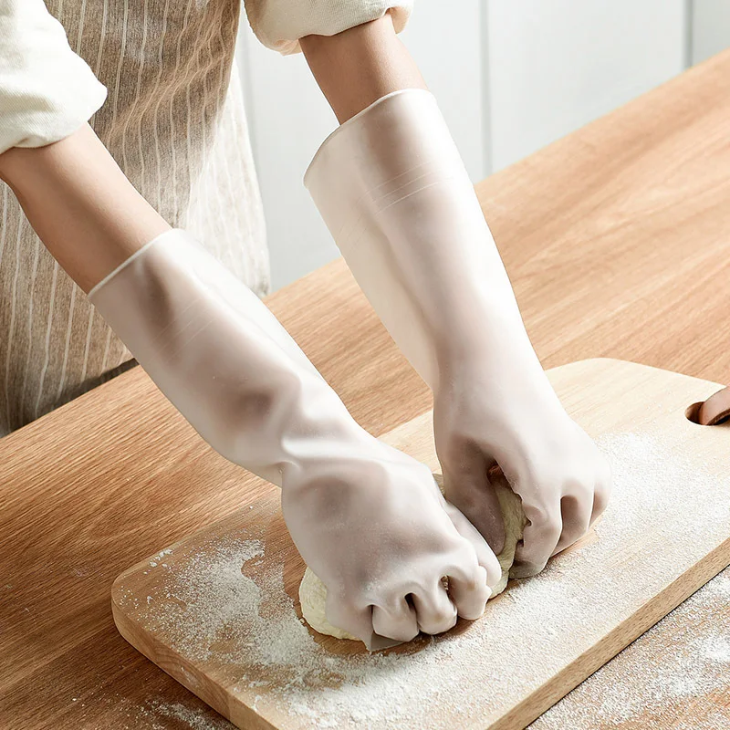 
Factory Wholesale Household Dish Wash Waterproof Kitchen Latex Rubber Waterproof Cleaning Non Slip Texture Glove 