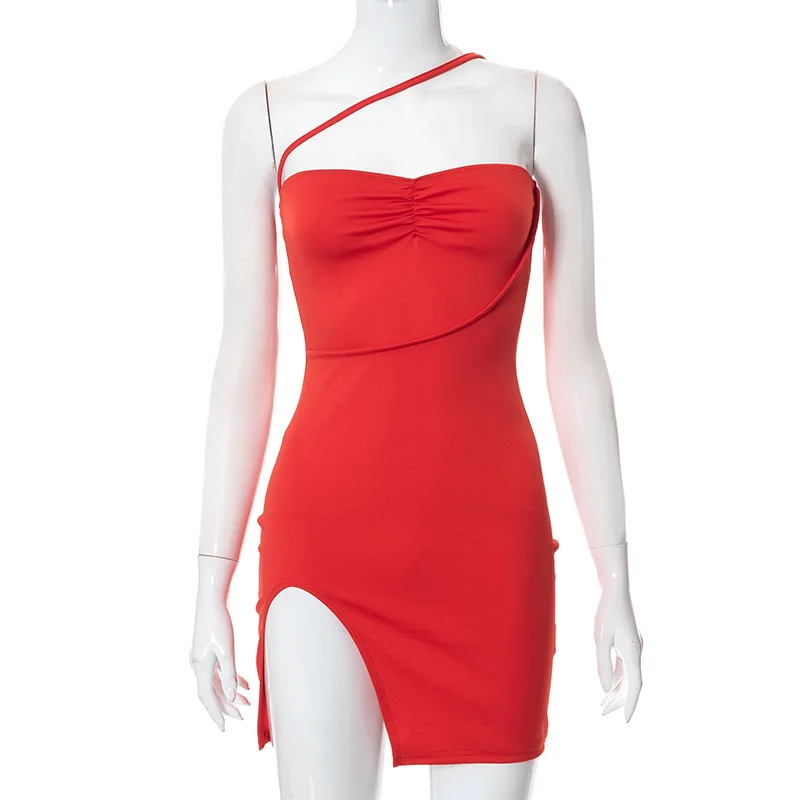 2022 New Style Summer Sleeveless with split  hot girls short sexy mini skirt