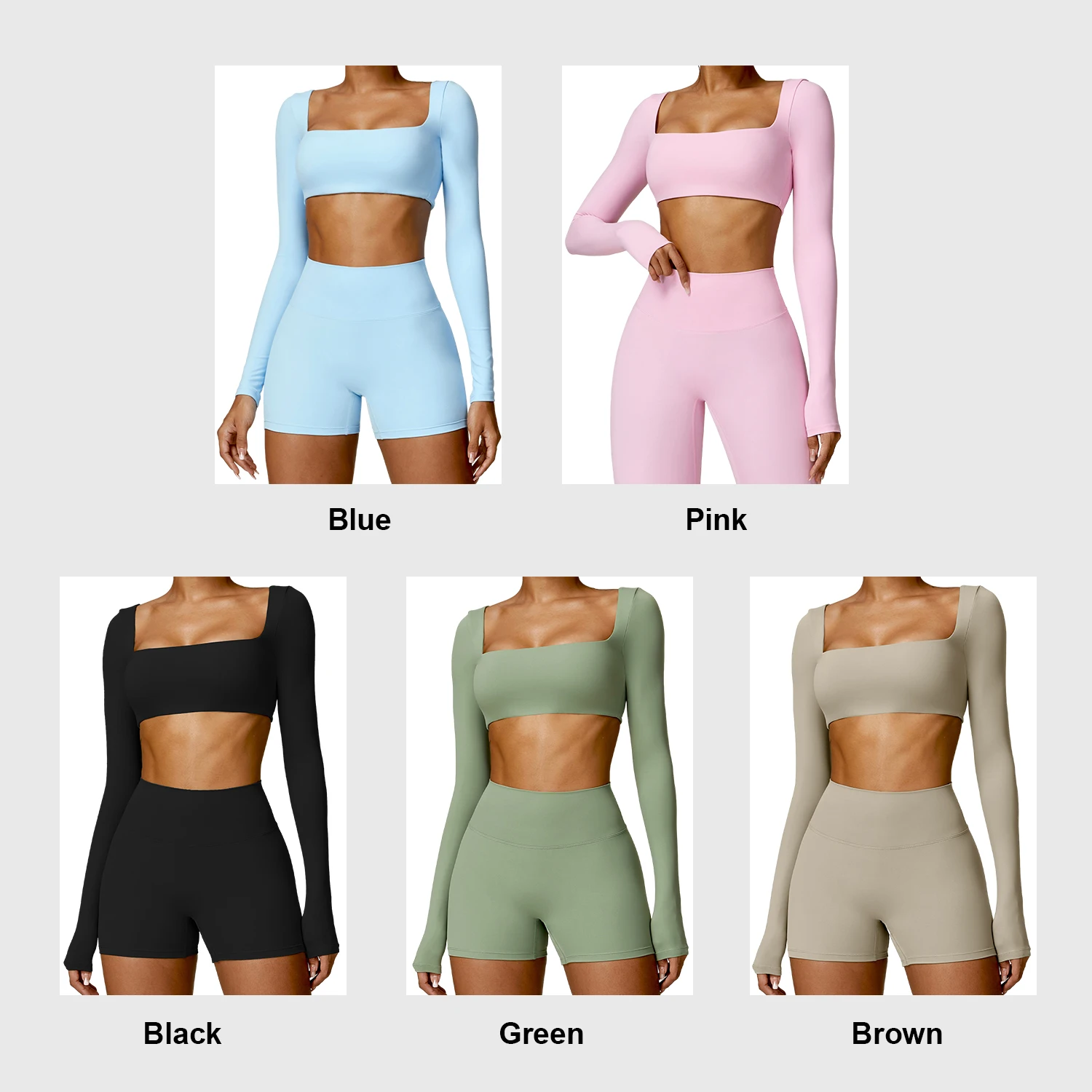Naked Feeling Long Sleeve Yoga Sport Wear Tight High Waist Sportswear Quick Drying Gym Clothes Women Workout Fitness Yoga Set