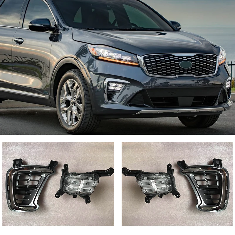 front Bumper lights Fog Light Daytime Running Lamp DRL headlights For Kia Sorento Limited  2018 2019 2020