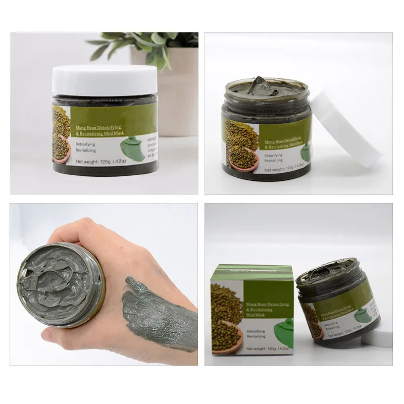 OEM Private label Whitening Mosturising Cleaning Clay Masks Natural Facial Mung Bean Detoxifying Revitalizing Mud Face Mask