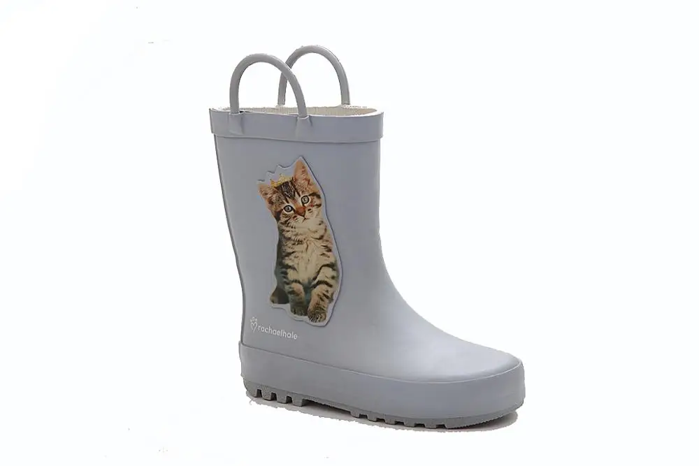 wholesale children pink girl printing rubber rain wellington gum boots for cowboy