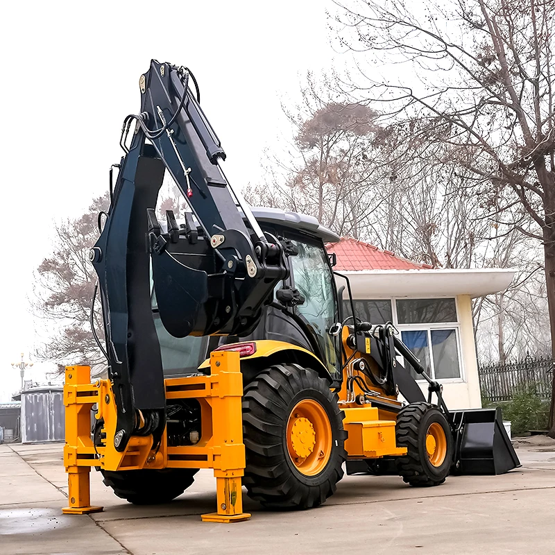 Cheap Wheel backhoe loader CE/EPA Diesel Construction Engineering equipment excavator 4x4 backhoe loader for sale