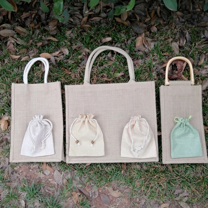 Wholesale Manufacturers Large Women  With Custom Printed Logo Food Grade Slogan Cotton Jute Bag