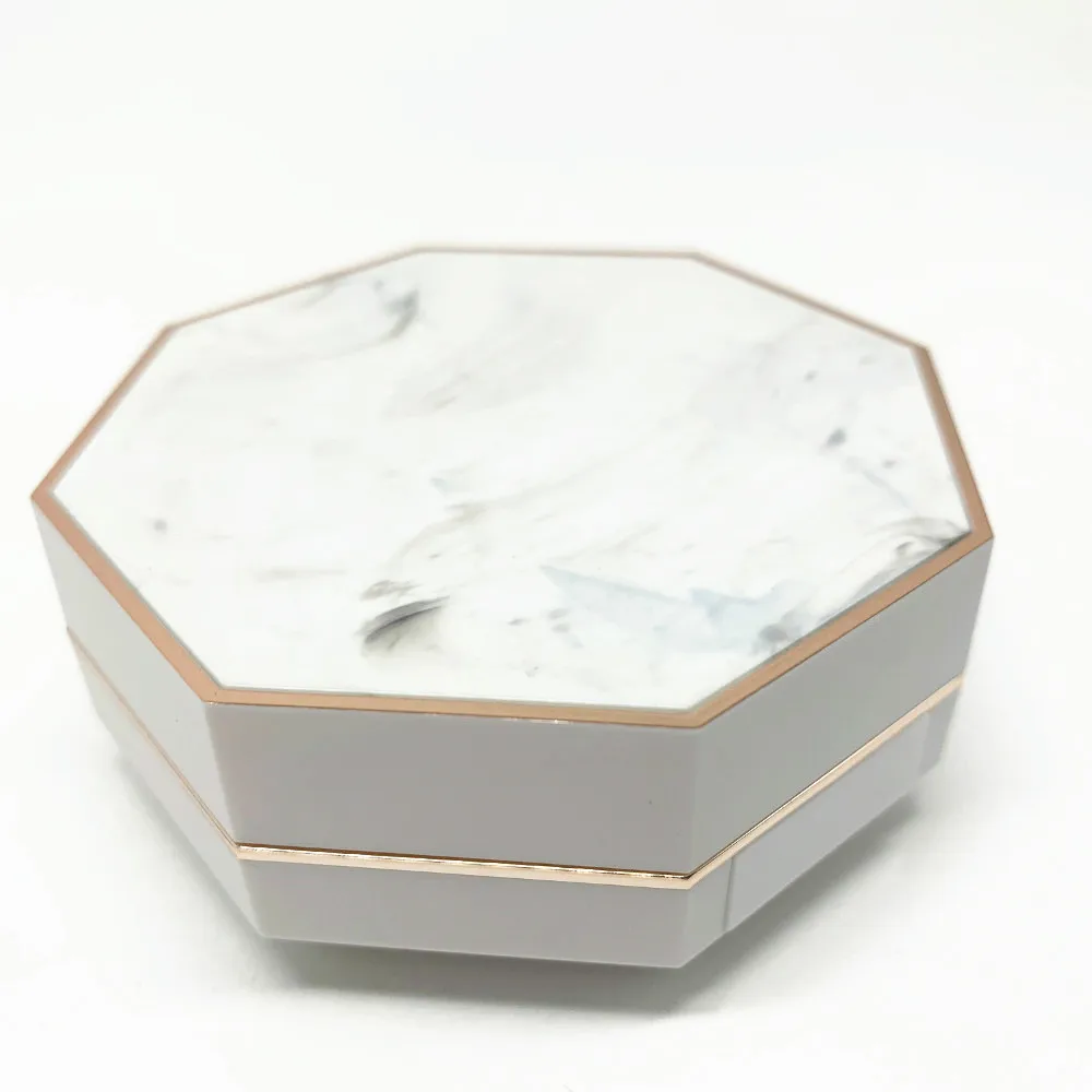 
Custom White Octagon Shape 15 g Empty Powder Compact Case with Private Labels 