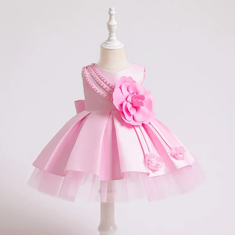 XZ001 Hign Quality Baby Girls Gown Dress Fancy Flower Girl Party Dress Birthday Dress For 2 Year Old
