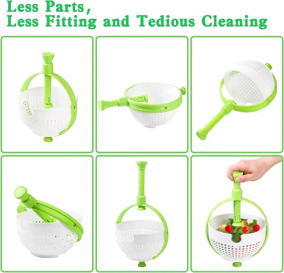 Plastic Vegetable Fruit Salad Spinner Lettuce Greens Washer Household Dry Washing Drain Basket