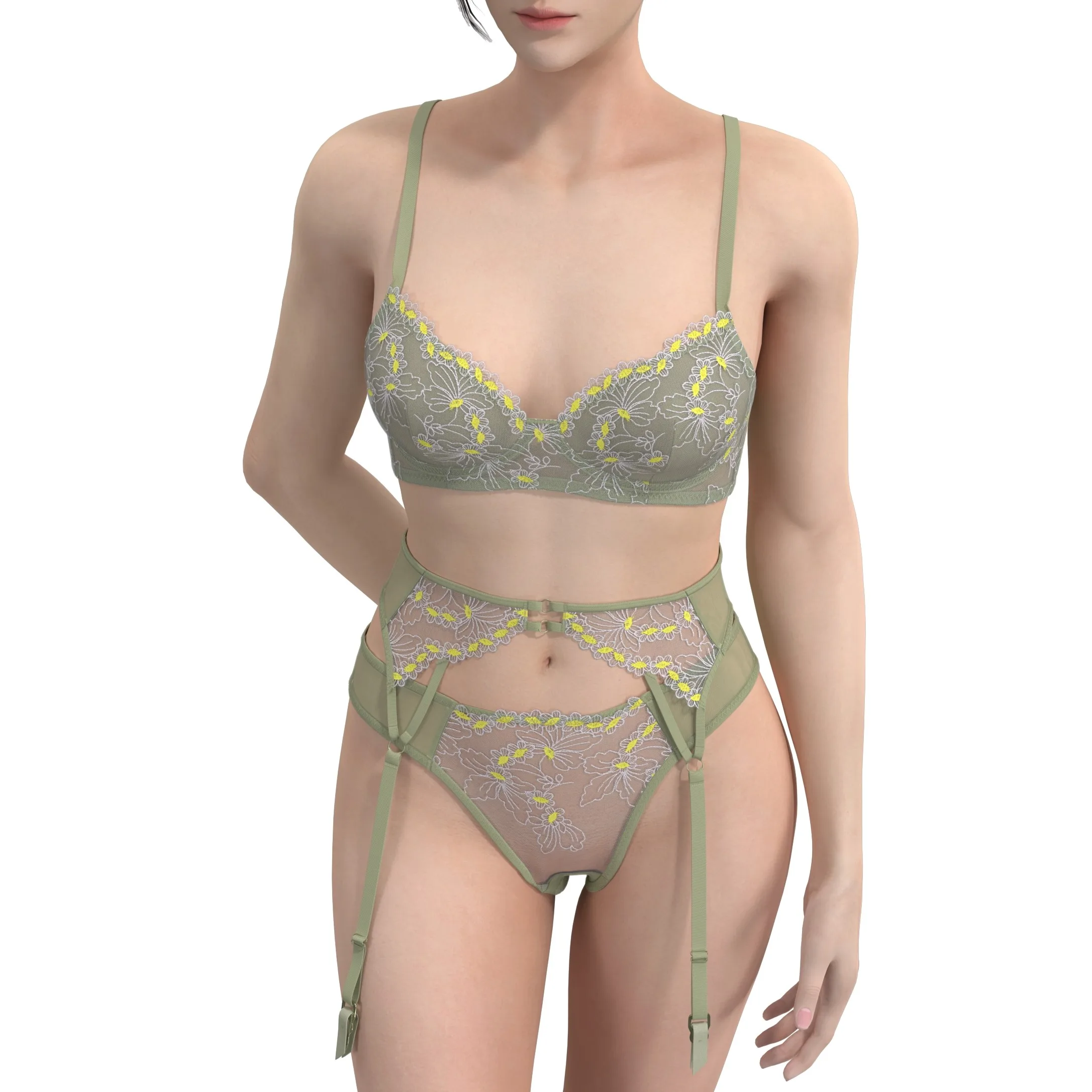 2023 New Sexy Hot Push-Up Bra and Panties Sets Wholesale XL Everyday Fashion Lingerie with Feathers Decoration Bra and Panty Set