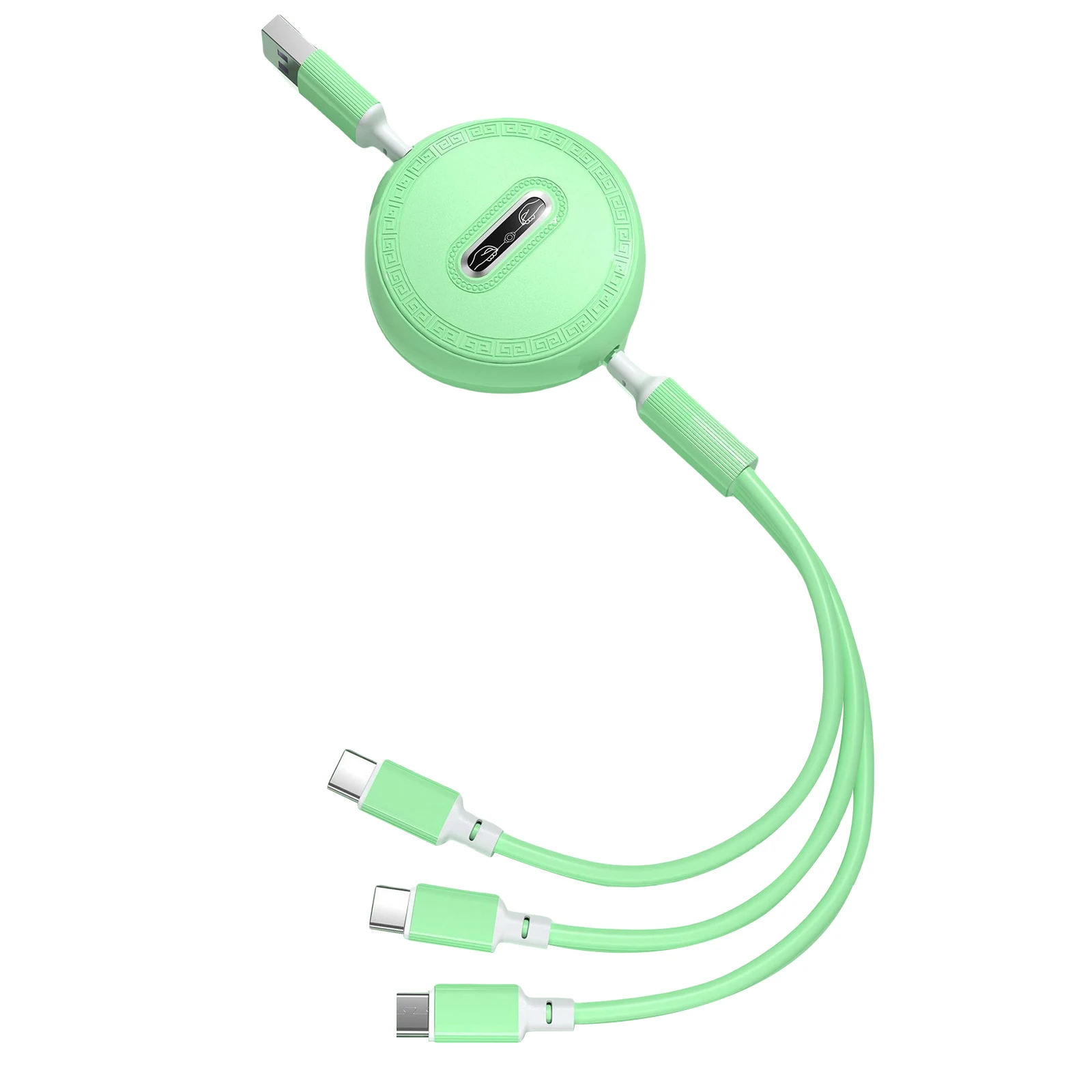 Multi Retractable Charging Cable Multi Charger Cable Short 1M TPE Universal 3 in 1 Cord with Type-C Micro USB Port Connectors